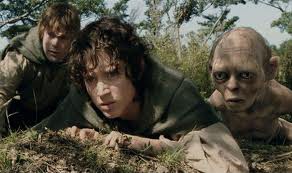 Cumpliendo su mision con Frodo y Sam
